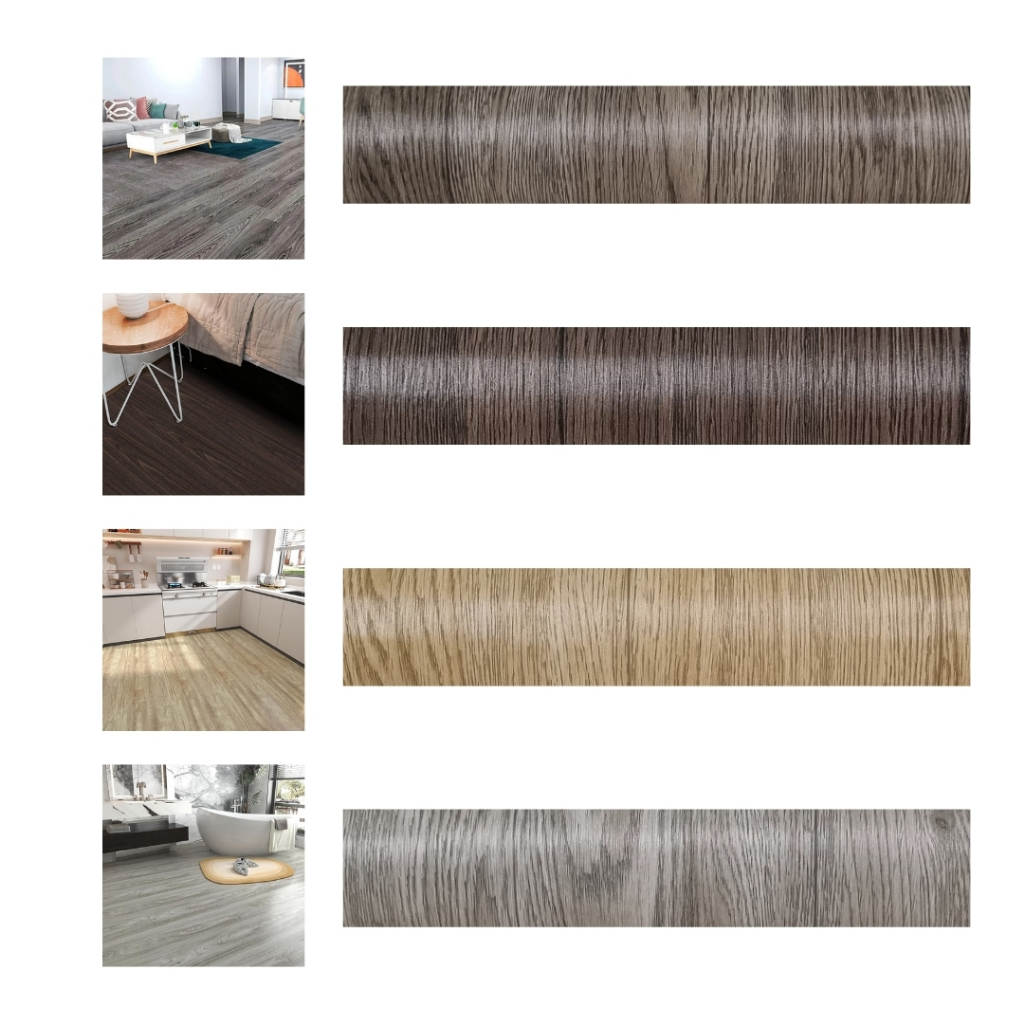 Rolo Madeira Alto Relevo Piso / Parede Autocolante 3m x 60cm Espessura 1,5mm 1,80m2