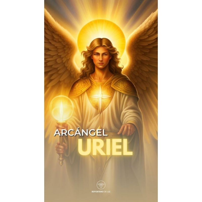 QUADRO DECORATIVO PLACA MDF-ARCANJO URIEL COM A LUZ