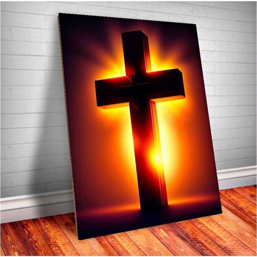 Quadro decorativo Placa MDF Cruz com a luz do sol