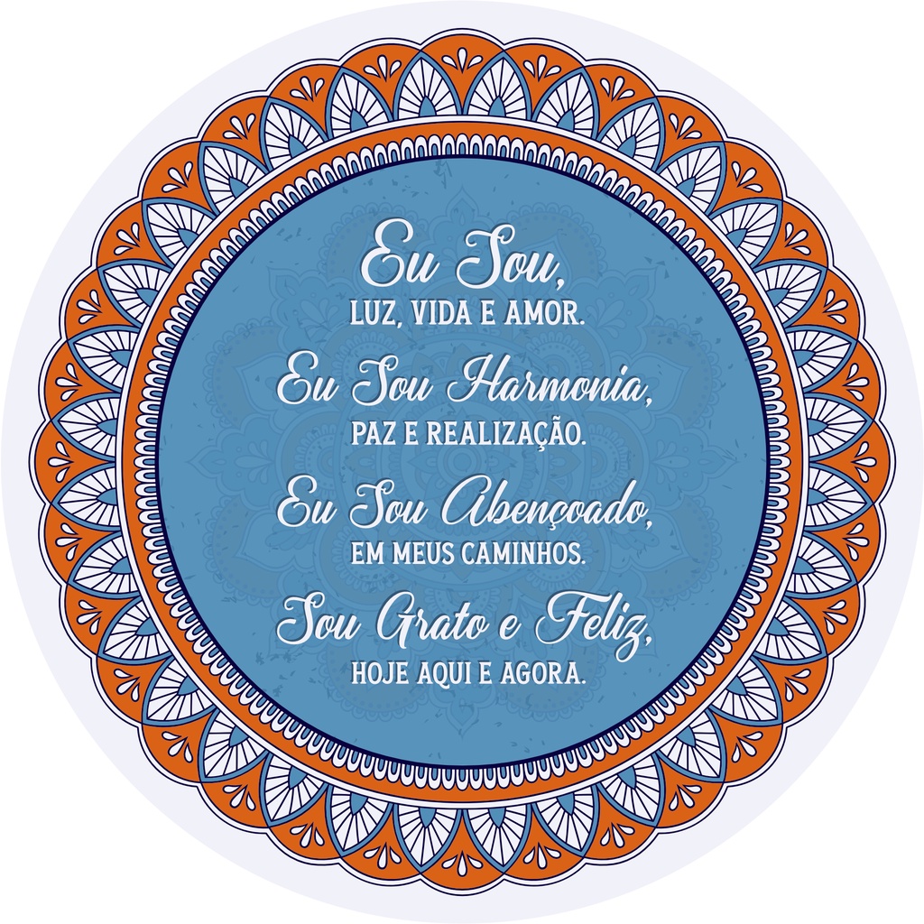 Placa Decorativa Mantra Eu Sou Luz Vida e Amor