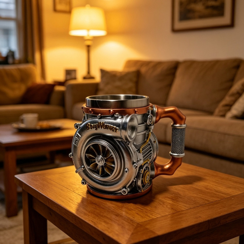 【An Yuan】Copo Mecânico Turboalimentado em Aço Inoxidável, Presente Personalizado para Entusiastas de Motocicletas