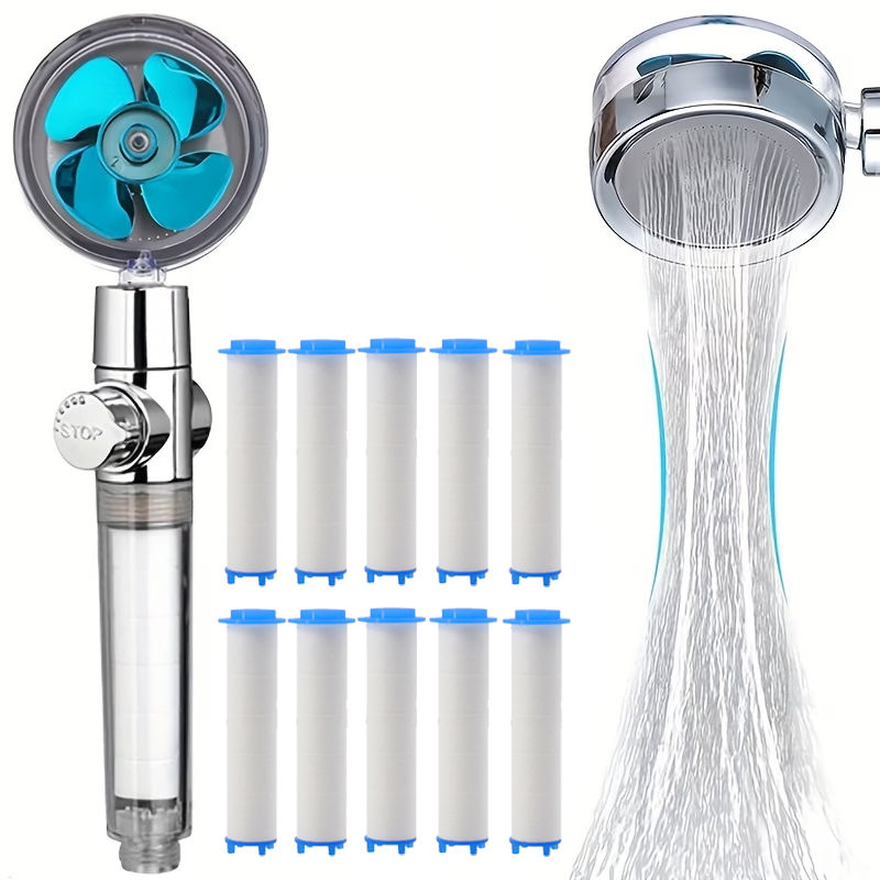 Cabeça De Chuveiro Com Filtro Turboalimentado , Portátil De Alta Pressão 10 Filtros Para Limpeza De Banheiro E Animais D