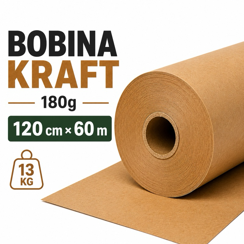 Bobina Papel Kraft 120cm  13kg 180g Embalagem Mudança Proteção Artesanato