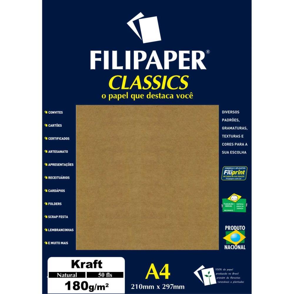 Papel KRAFT Folha KRAFT Natural A4 180G. (7891634009421)