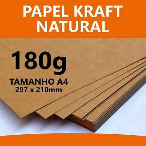 100 Folhas Papel Kraft 200g A4 Artesanato Papelaria Premium Kraft Natural Klabin