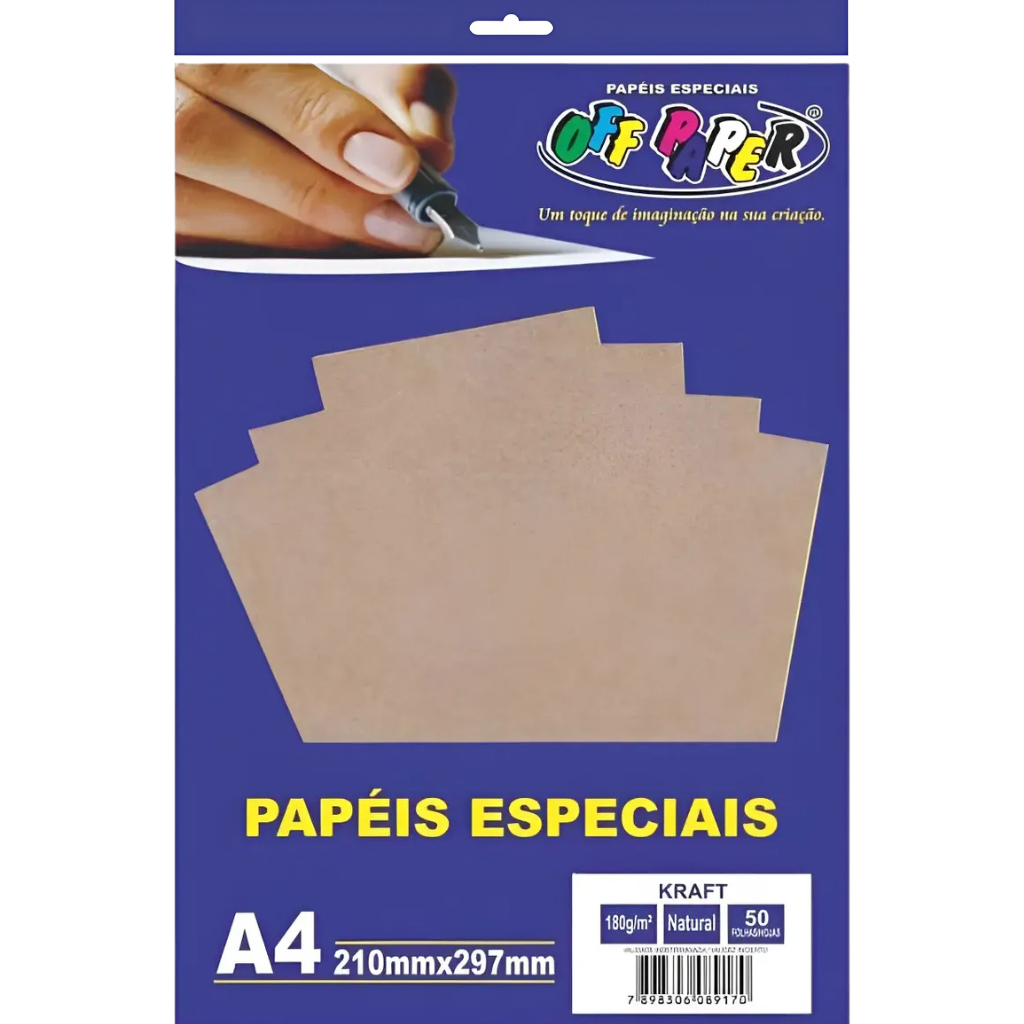 Papel Kraft Casca de Ovo A4 180g Off Paper 50 Folhas