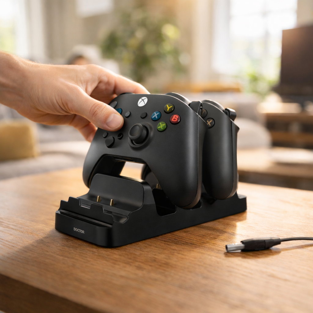 Carregador Base Xbox One Dual Charging Dock Station Controle Gamepad Recarregavel LED Duplo Pro