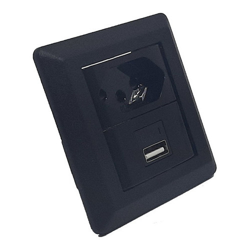 Mini Espelho C/ 1 Tomada 10a 1 Usb Charger Embutir P Móveis