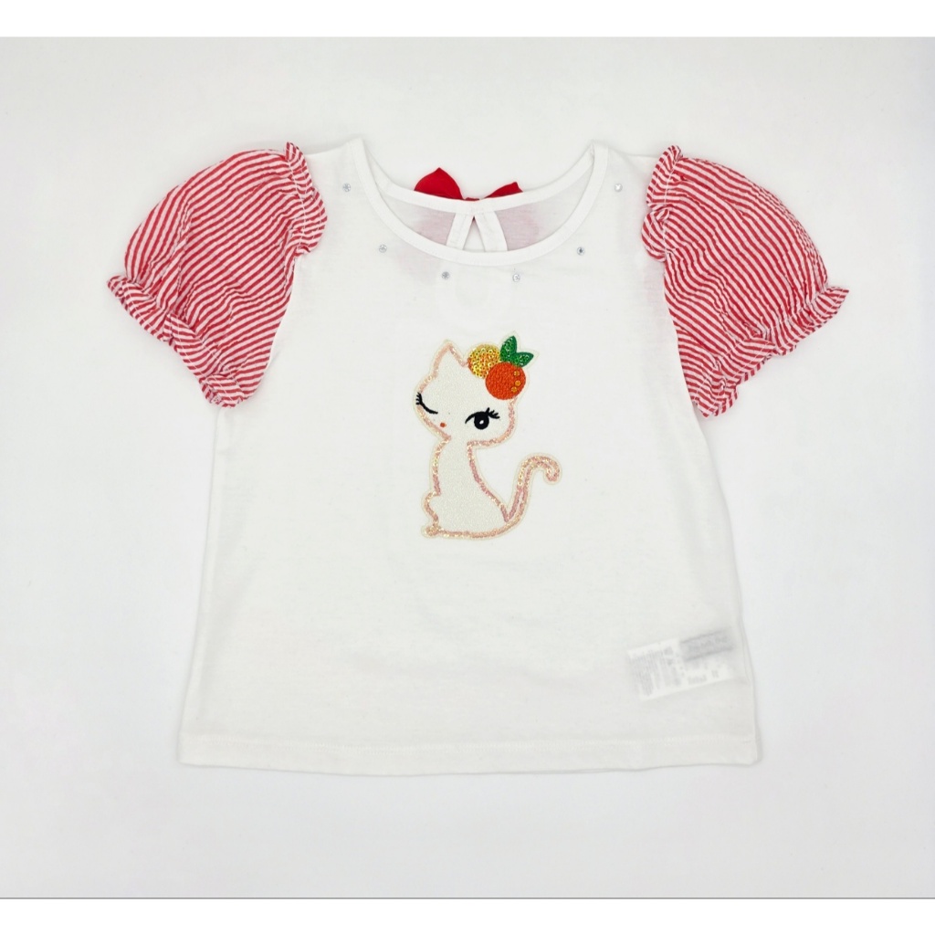 [FRENCH CAT] Linda Camiseta De Manga Bufante Para Gatinho – Tamanho 110