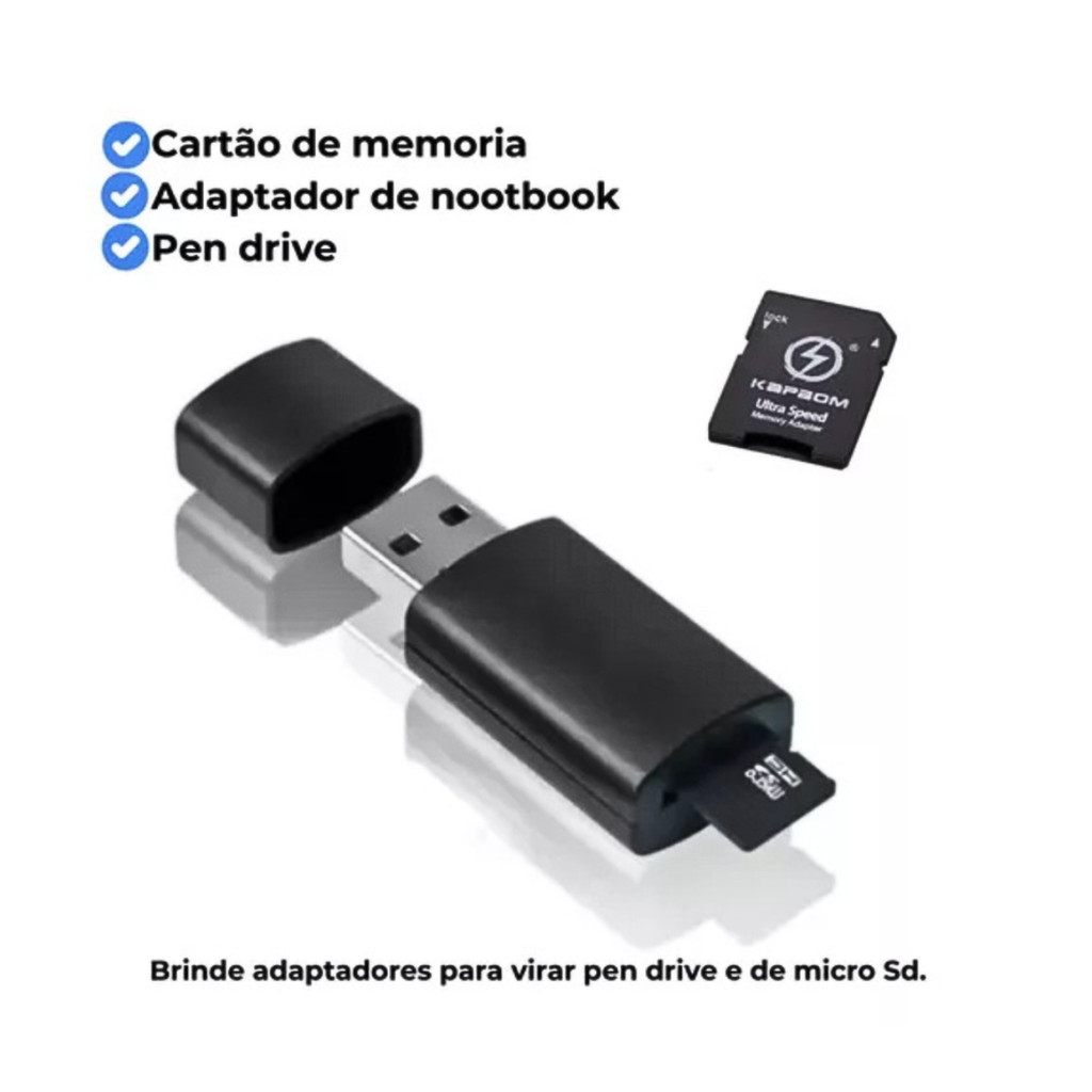 Cartão de Memória Com 64GB Alta velocidade Com Adaptador SD E USB