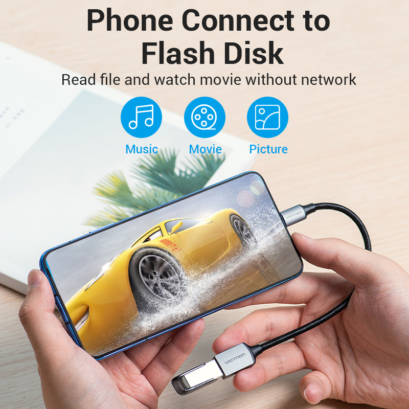 Novo Cabo Tipo C para USB OTG 2A Macho para Fêmea Conversor USB de Alta Velocidade 480Mbps para Celular e Laptop