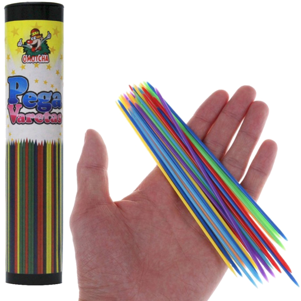 Pega Varetas Colorido de plástico 17cm 21 varetas Omotcha ou Mini Toys