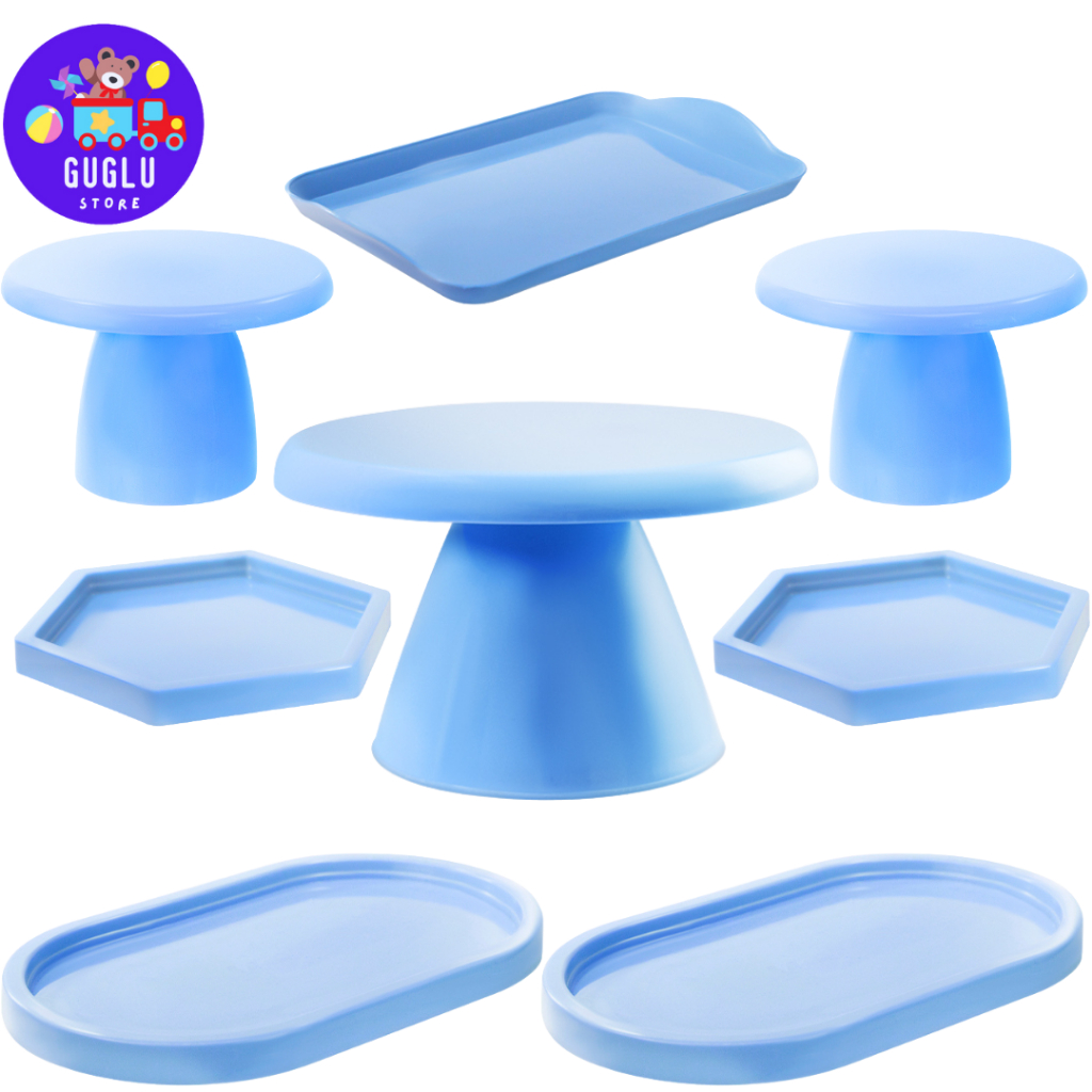 Kit Mesa De Festa - 1 Boleira Cake Slim 17cm , 2 Mini Cake Slim , 2 Bandejas Ovais , 2 Mini Sextavada e 1 Bandeja 20x13