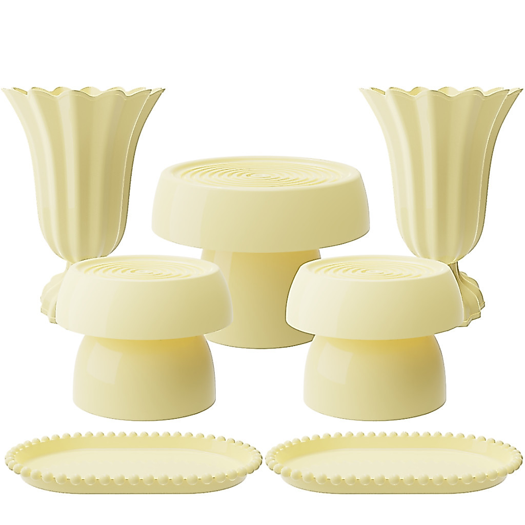 Kit Decoração 7 Peças Mesa Festa Bolera Cogumelo Doce Bolo Aniversário