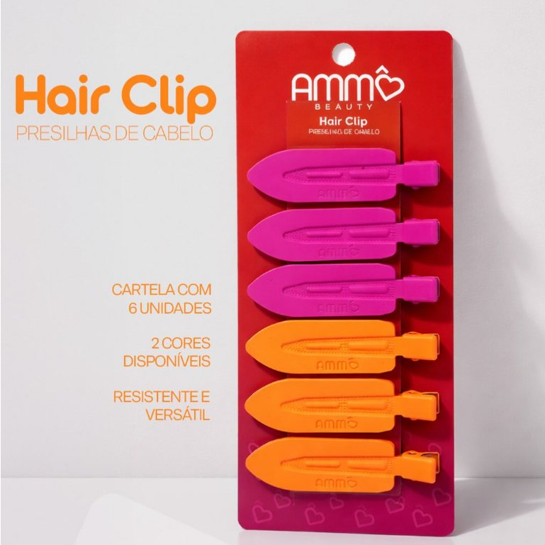 Hair Clip 6 Unidades Sem Marcar | Presilhas de Cabelo Resistentes | Ammô Beauty