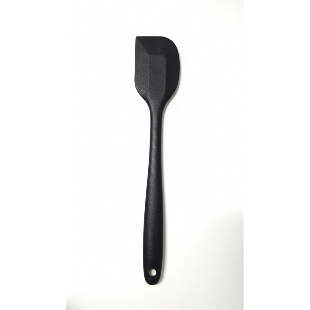 Espatula Silicone Preta 27cm Maciço Pão Duro Cozinha Resistente Calor