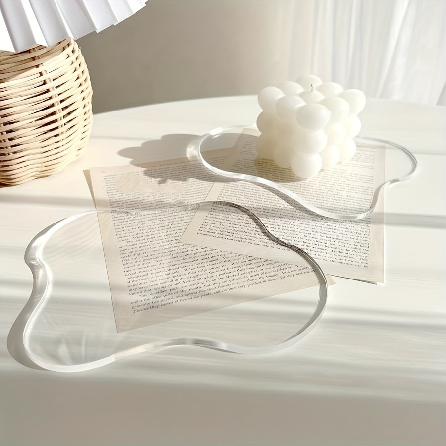 Porta-Copos Acrílico em Forma de Nuvem - Transparente, Resistente ao Calor para Xícaras de Café & Chá,