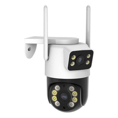 Câmera Segurança WiFi Dupla 3MP A31B iCSee 360° HD Noturna PTZ Externa IP Áudio IA Wireless Prova D’Água