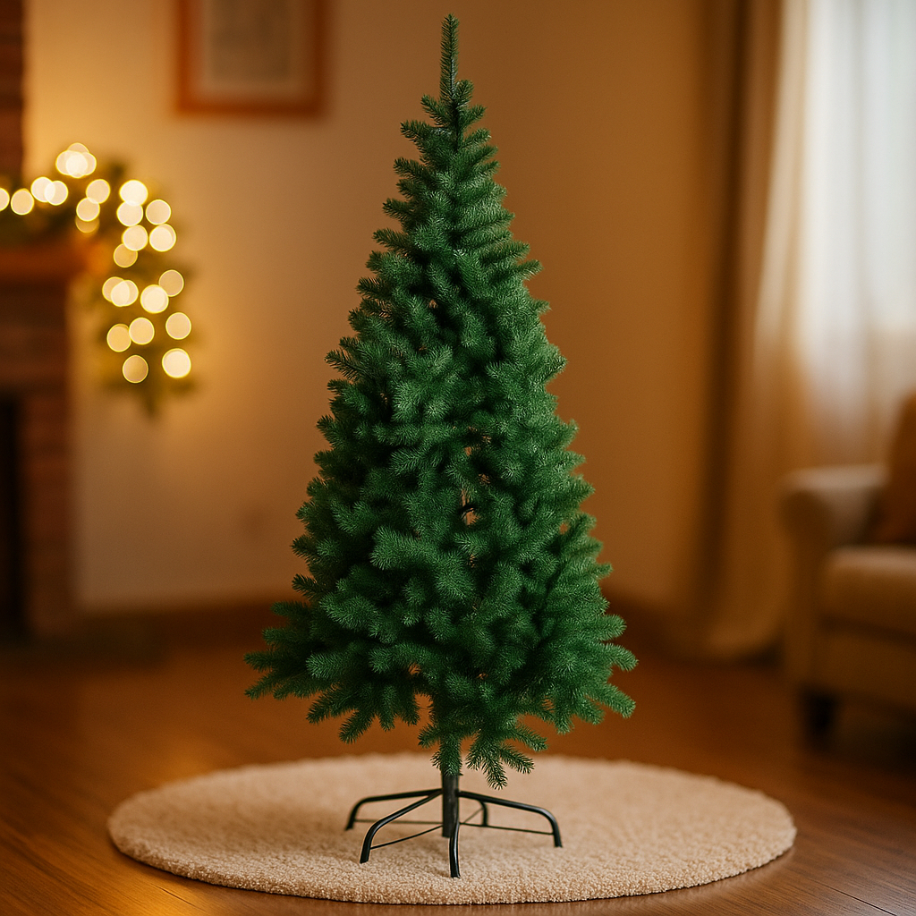 Árvore De Natal Luxo Verde Realista 1,8m 2,1m 2,4m Base Metal 720 1100 1400 Galhos Pinheiro