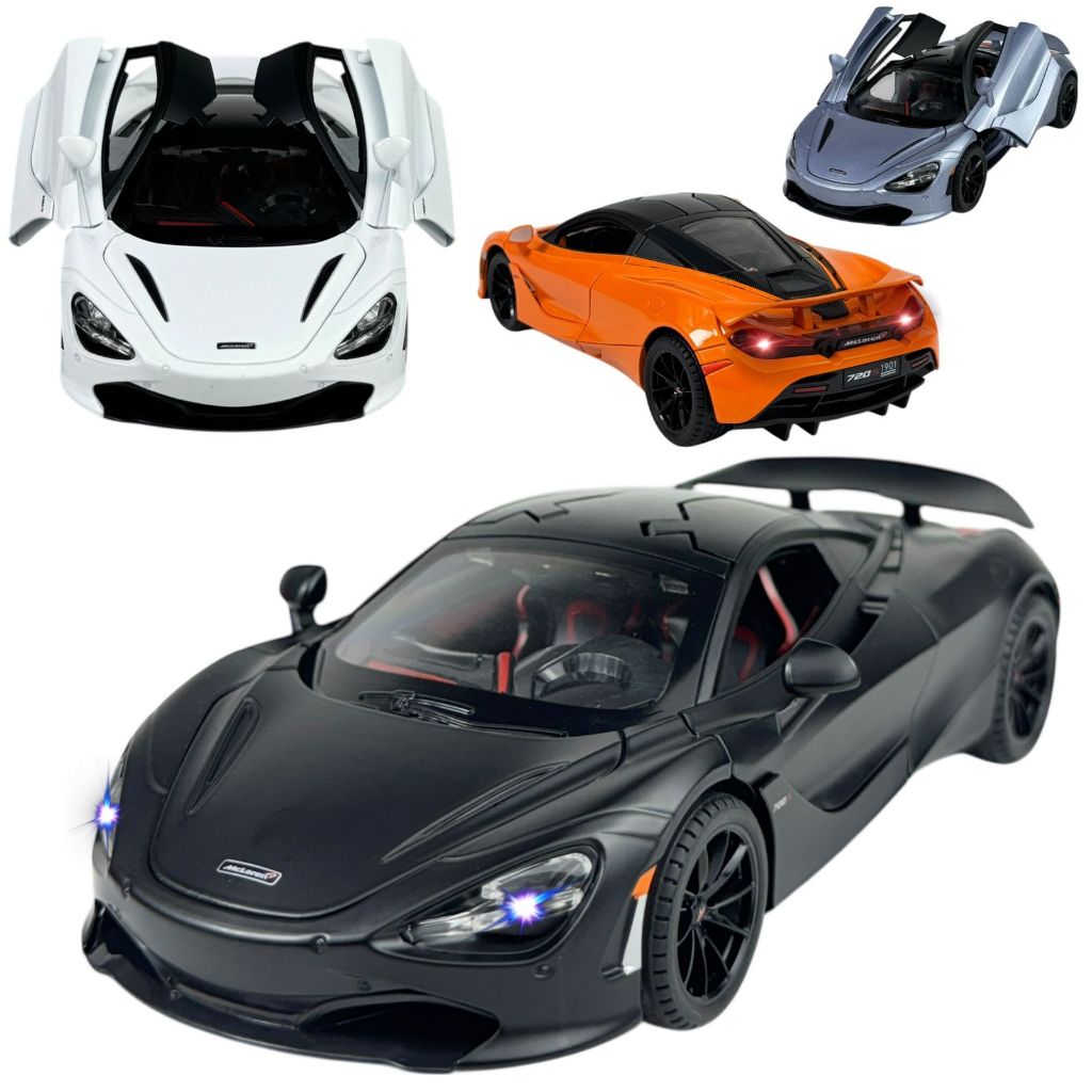 Miniatura Mclaren 720S Metal 1:24 Som Motor Faróis Led E Fricção