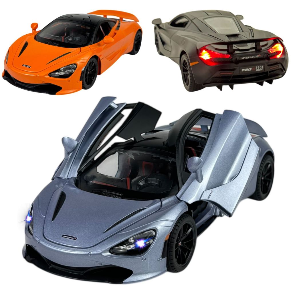 Carro Mclaren 720S Metal 1:24 Som Luz Led E Fricção Abre As Portas