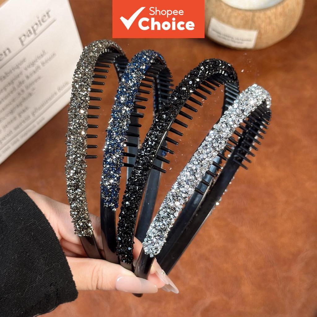 Braçadeira De Garra De Cabelo De Strass Coreano Antiderrapante , Clipe Superior Feminino , Acessório Versátil Para Faixa