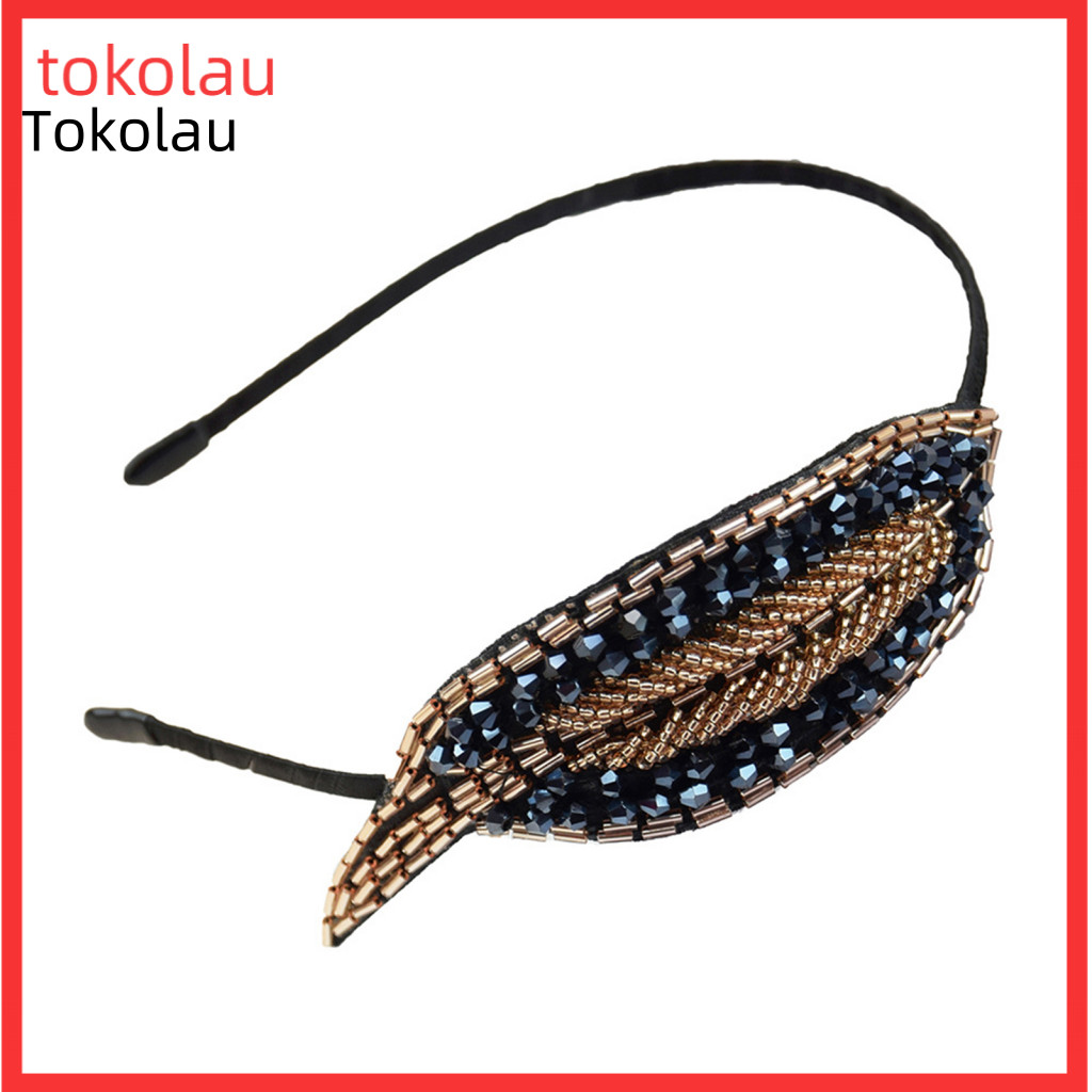 Elástico Antiderrapante Meninas Bandana Headwear Strass Folhas Decoração Fino Cabelo Hoop Acessórios De