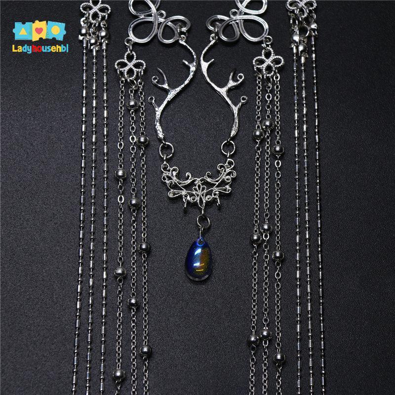 LAHG > Joias De Cabelo Vintage Corrente De Cabeça Brilhante Strass Estilo Chinês Faixa sel Ornamento Gota De Água Decora