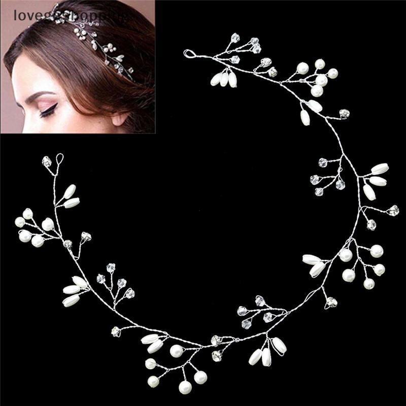 [lovego] Luxo Casamento Nupcial Strass Falso Pérola Tiara Cabelo Headpiece BR