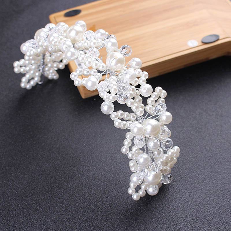 [lovego] Tiara De Flor De Cristal De Casamento Nupcial Coroa Pérola Strass Faixa De Cabelo BR