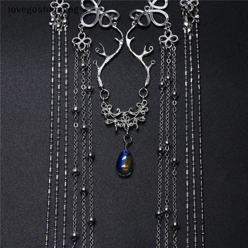 [lovego] Joias De Cabelo Vintage Corrente De Cabeça Brilhante Strass Estilo Chinês Faixa sel Enfeite Gota De Água Decora