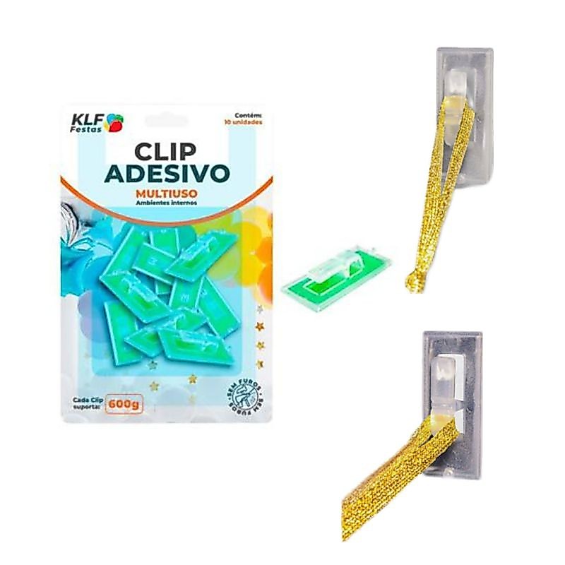 Clip Adesivo Fixador de Parede Fios Prender Decoração e Balões