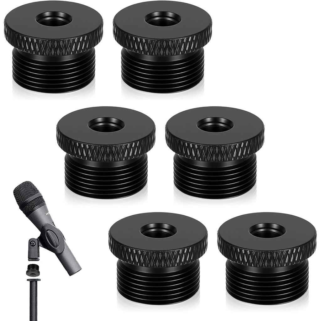 6 Pcs Mic Stand Adapter, 1/4 Female to 5/8 Male Screw Microphone Stands AdaptersThread Tripod Screw Adapters fo