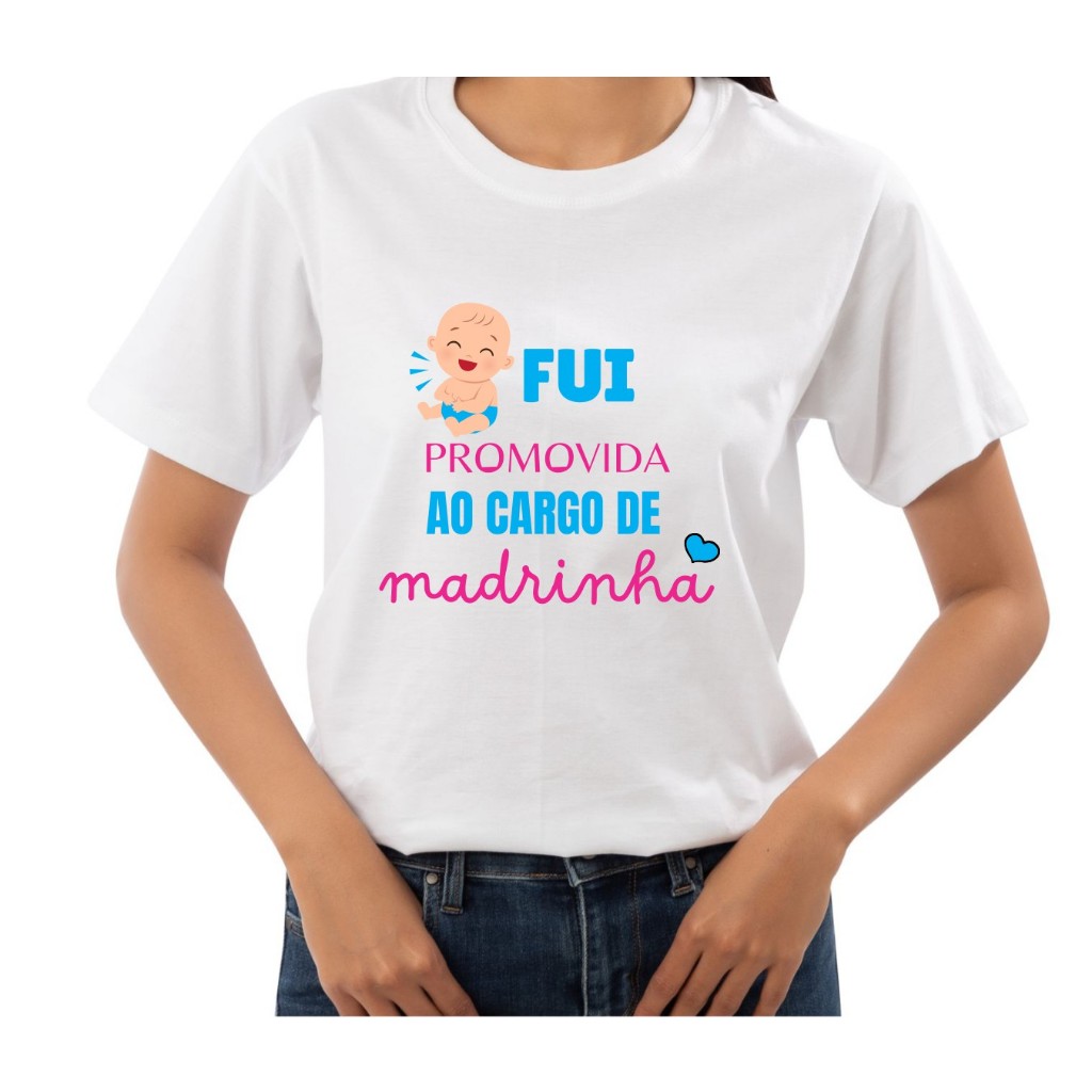 Camisa Personalizada Fui Promovida ao Cargo de Madrinha