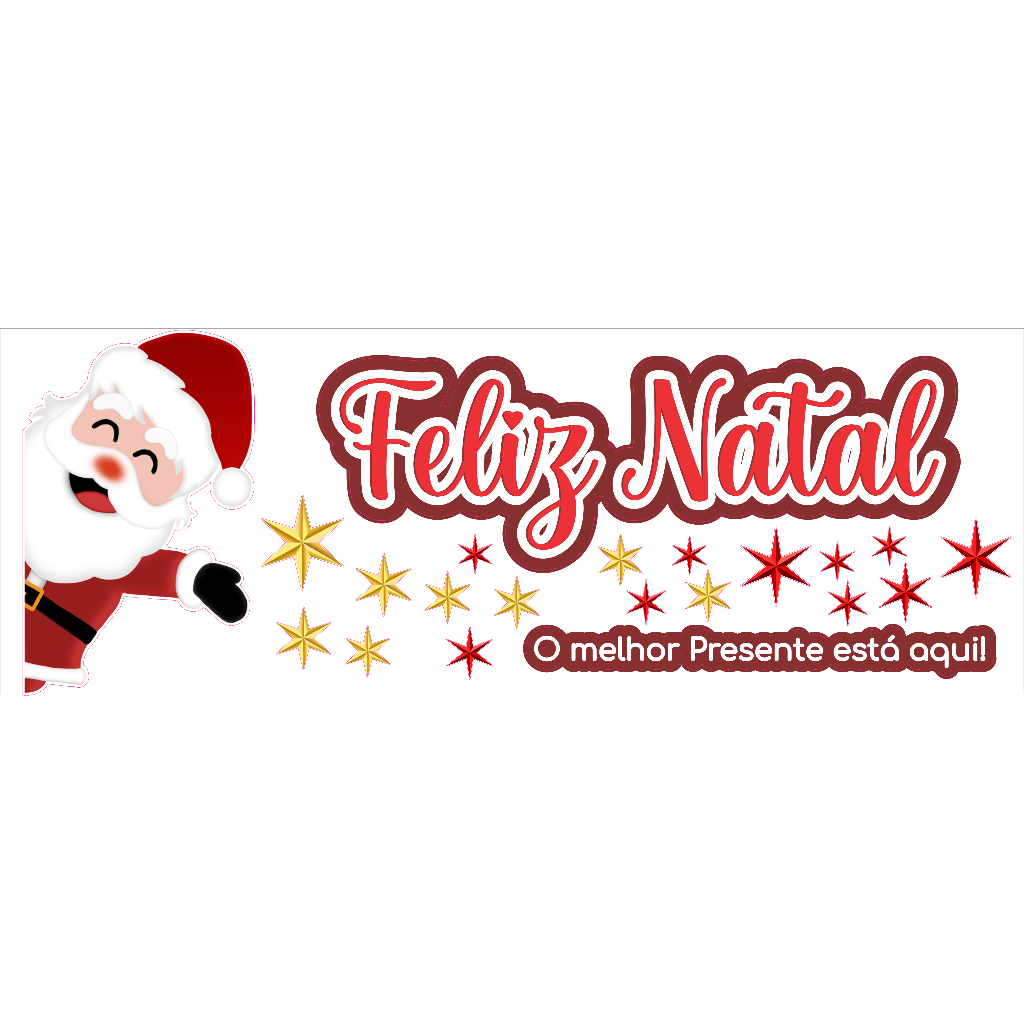 Adesivo para vitrine de Natal - O melhor presente está aqui - 70x25cm
