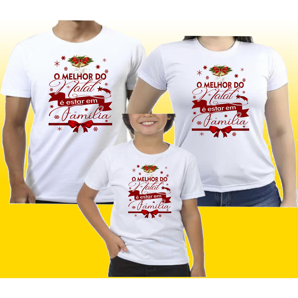 Kit 4 Camisetas o Melhor Natal Em Família Papai Noel