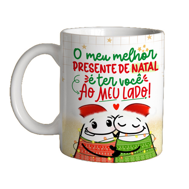 Caneca Flork Natal O Melhor Presente 325ML Porcelana