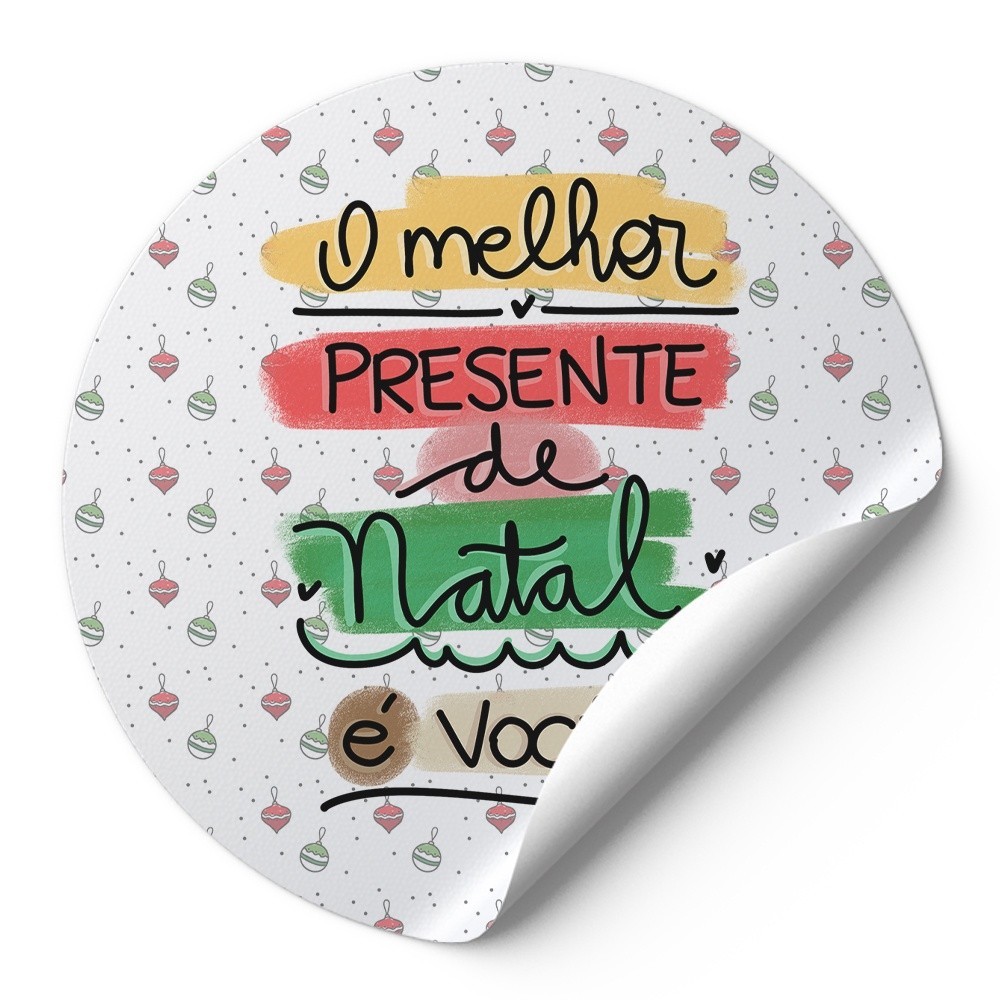 72 Adesivo Decorativo 4Cm Rotulos Autocolante O Melhor Presente De Natal É Você Decoração Natalina
