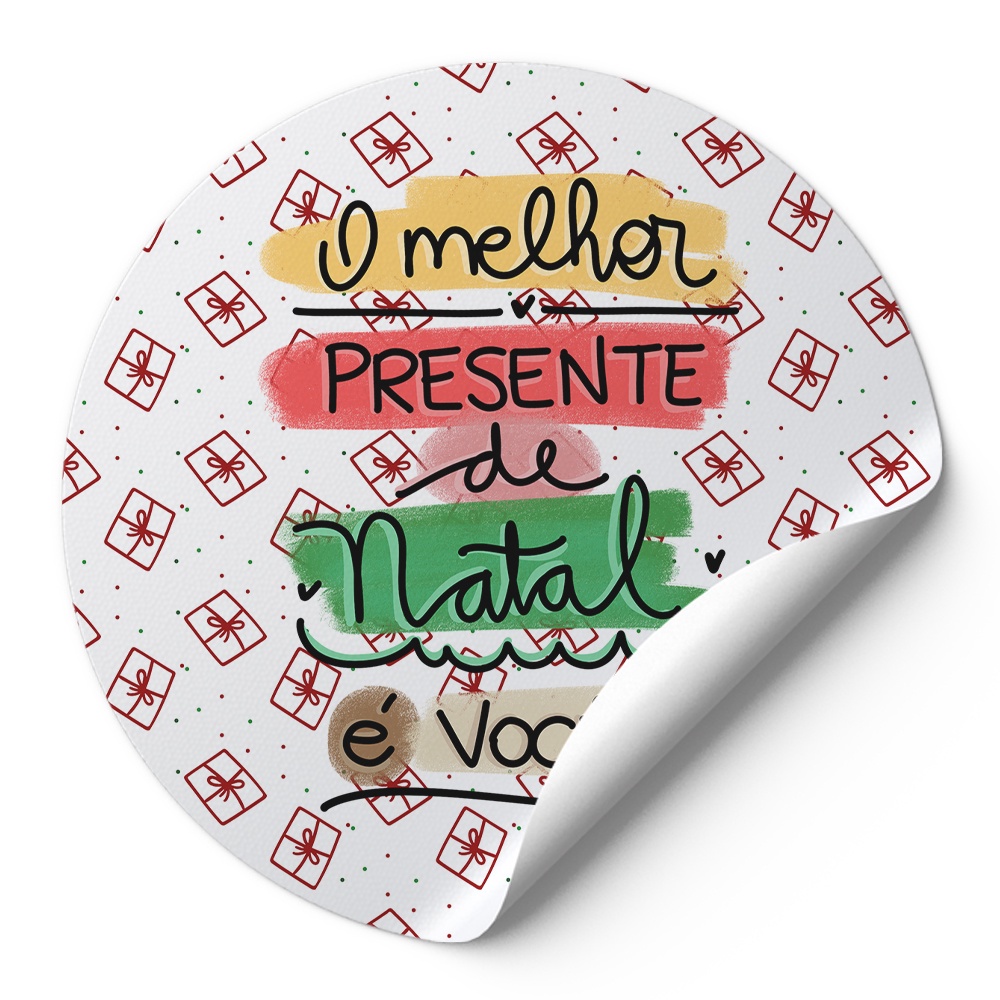 120 Adesivo Decorativo 4cm 6cm Rotulos Autocolante O Melhor Presente De Natal É Você Presentes Vermelhos