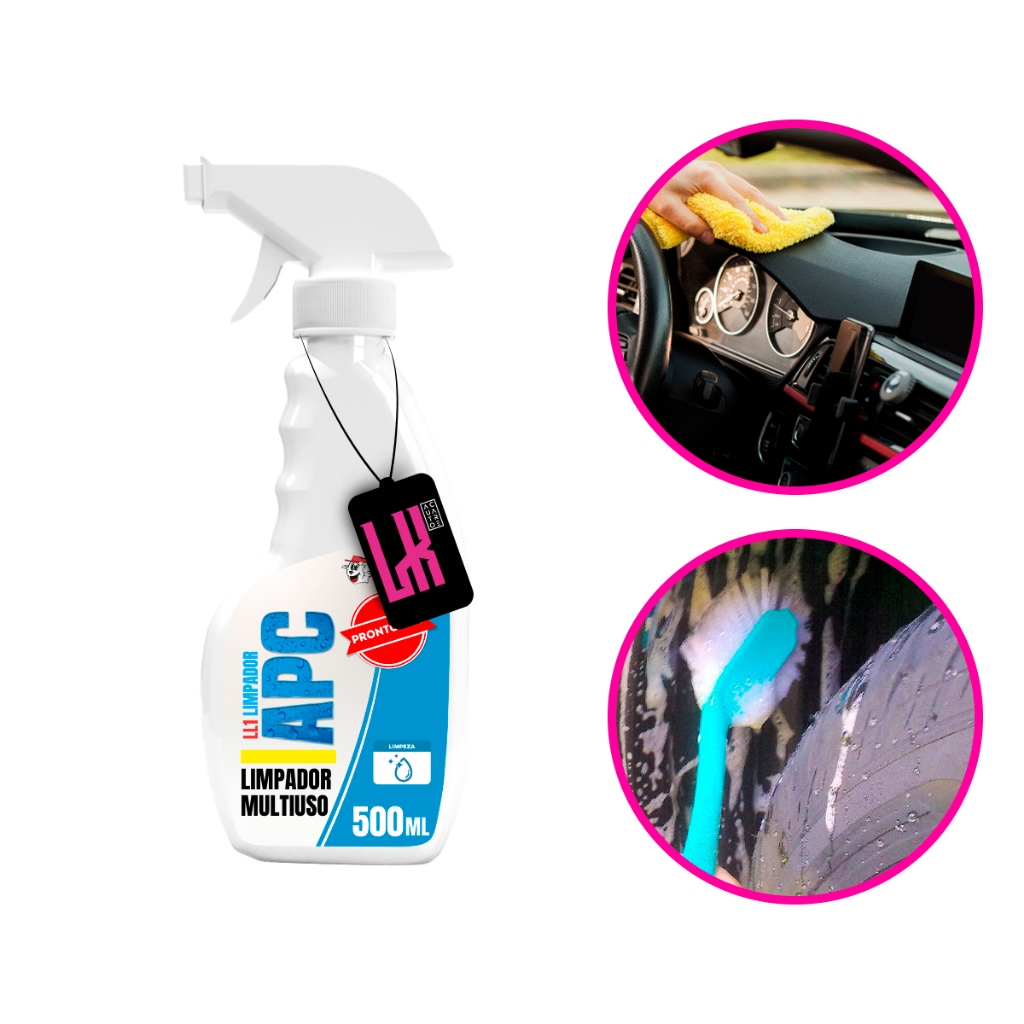 LL1 APC Pronto Uso 500ml Lincoln Limpador Multiuso Limpa Interna Painel Plastico Banco Couro Tecido