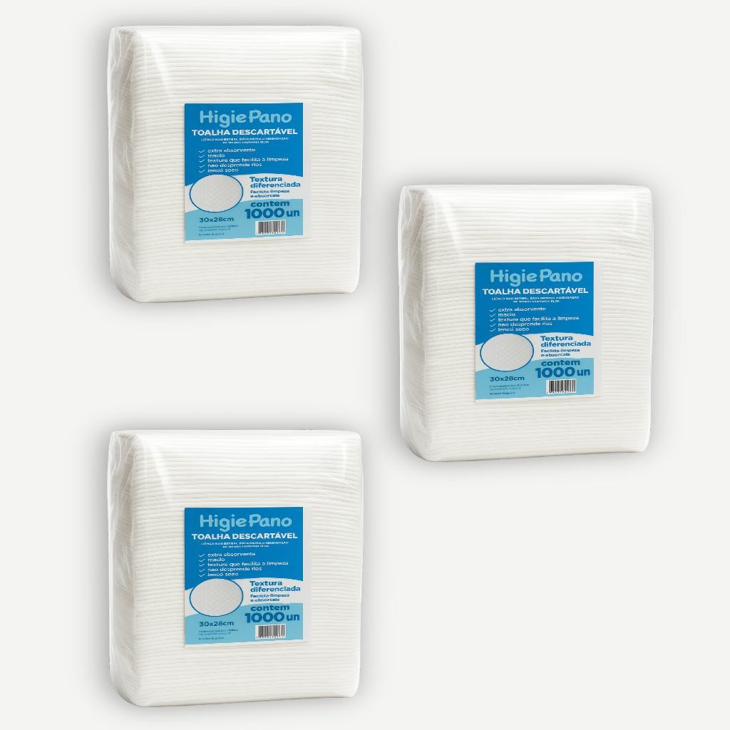 3000Un Lenço Multiuso HigiePano - Toalha para Banho no Leito e Limpeza Corporal - Ideal para Higiene