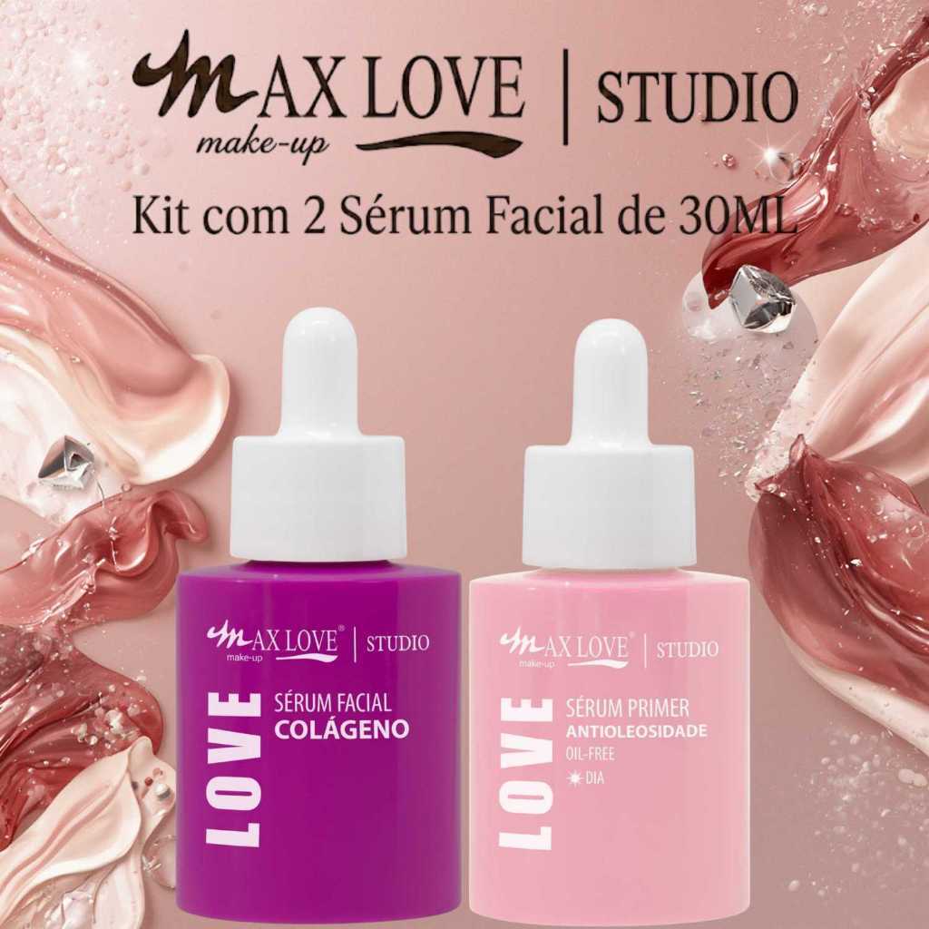 Kit 2 Sérum 30ml - Colágeno, Antioleosidade - Max Love