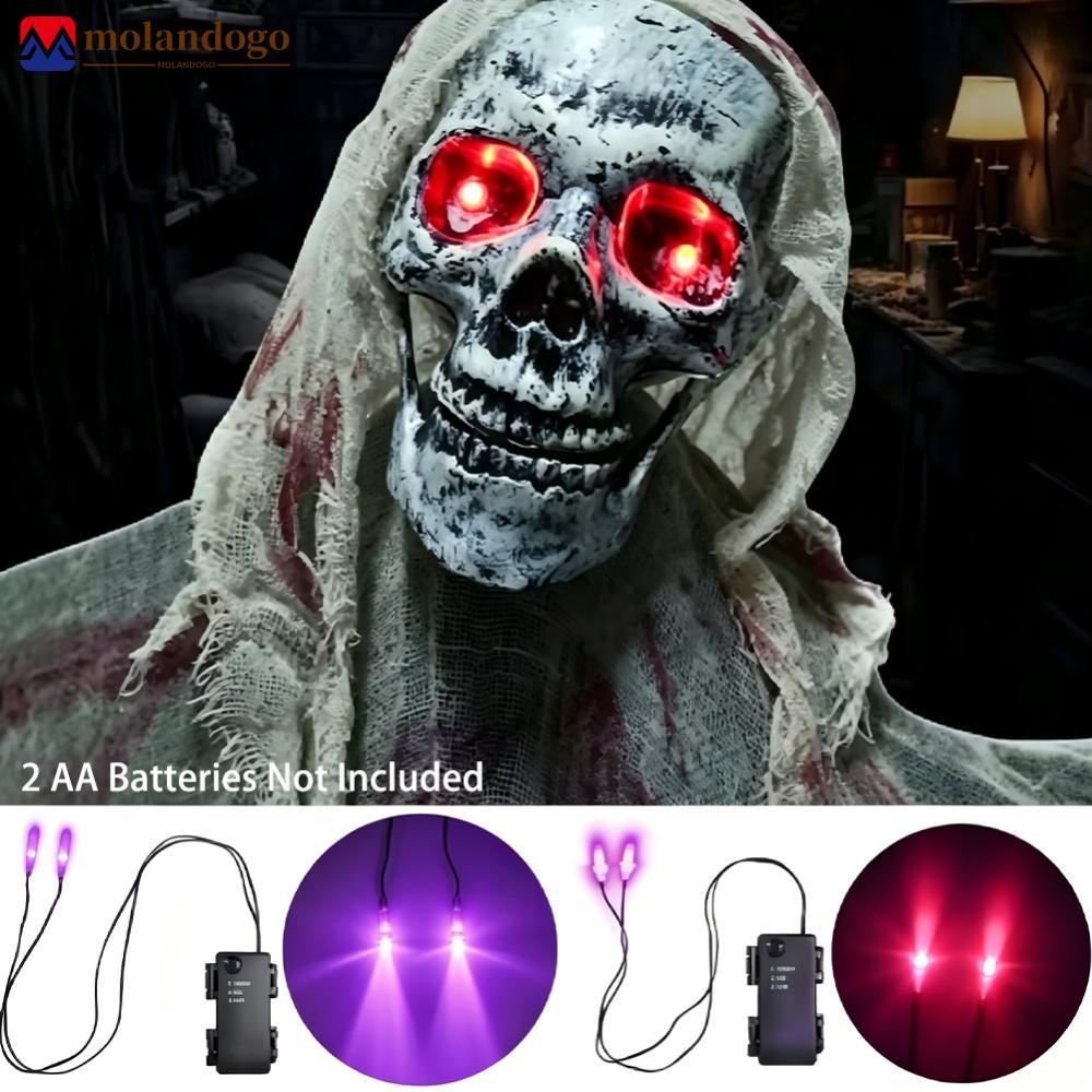 Milandogo Halloween LED Olhos Brilhantes Com Função De Temporizador Light-up DIY Para Esqueleto Máscara De Abóbora Lápid