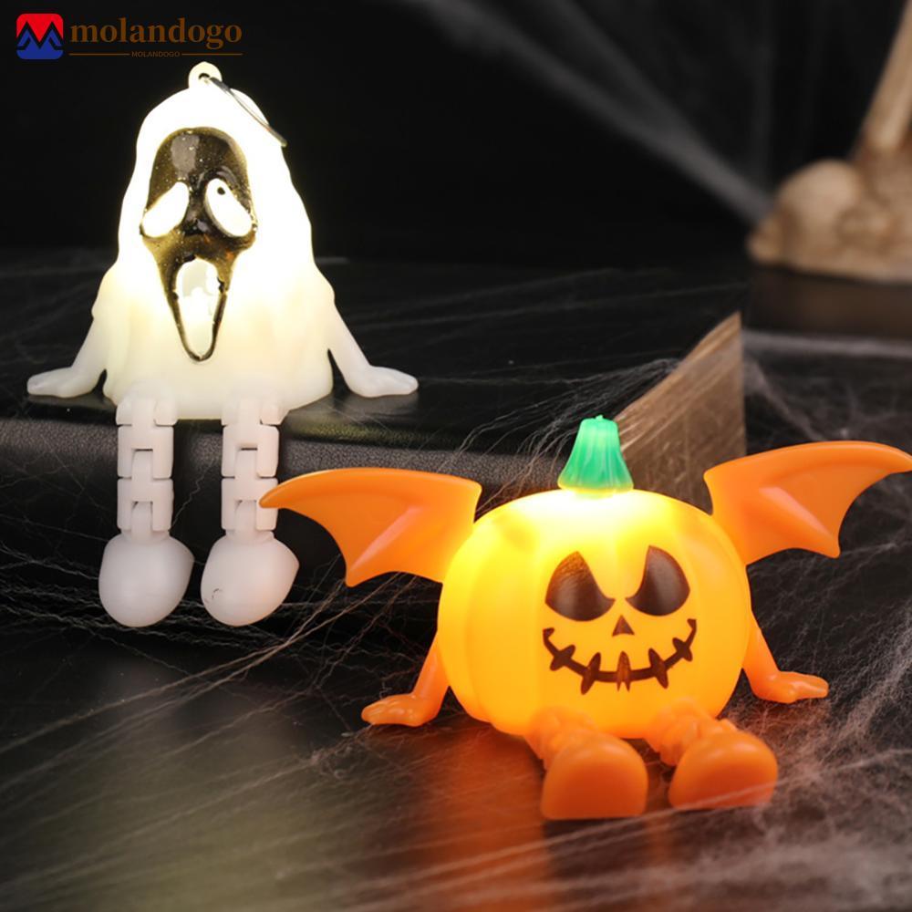 Milandogo Mini Halloween Abóbora LED Luz Brilhante Fantasma Decoração Vela Para Festa Interior Ao Ar Livre De Mesa Prese