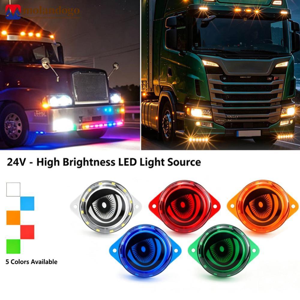 Milandogo 1Ps 12-24V Caminhão LED Luz Marcadora Lateral Trailer Marine Round Eye Clearance Indicador De Lâmpada À Prova