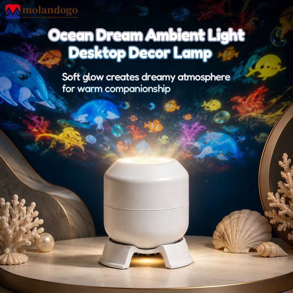 Milandogo USB LED Oceano Carro Coelho Projetor Luz Colorida Rotativa Atmosfera Noturna Para Quarto B3N1