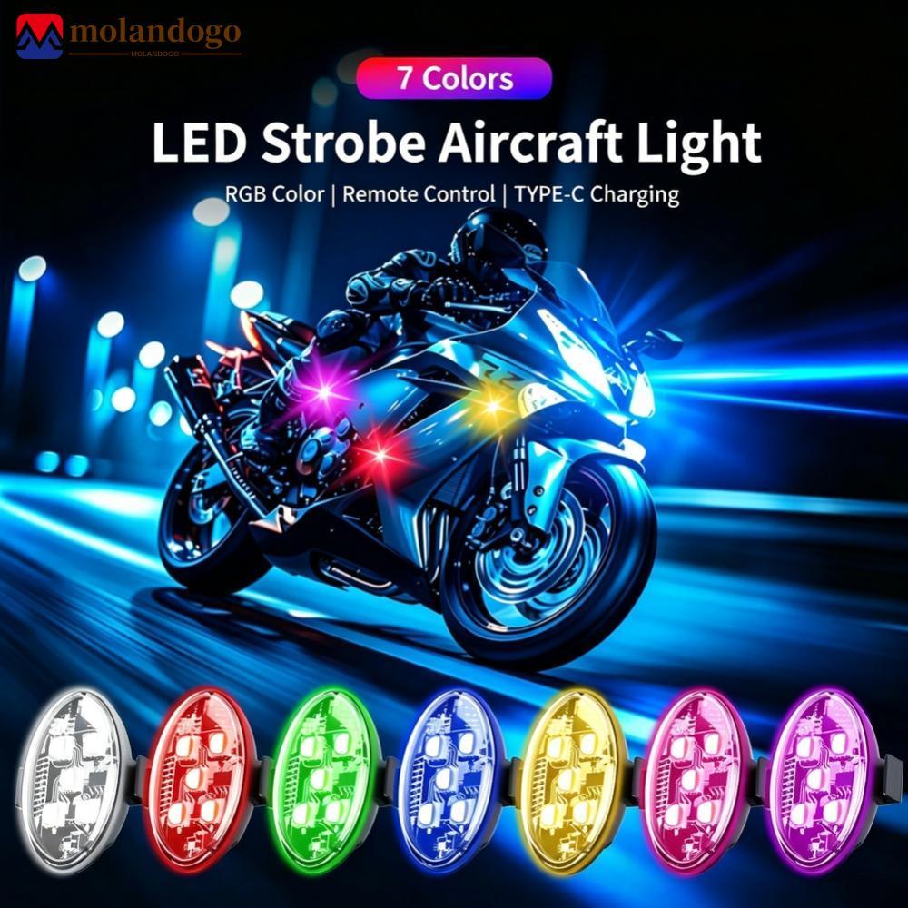 Milandogo USB Recarregável 5SMD LED Luz De Aeronave Com 8 Cores Lâmpada De Advertência Estroboscópica Remota Para Carro