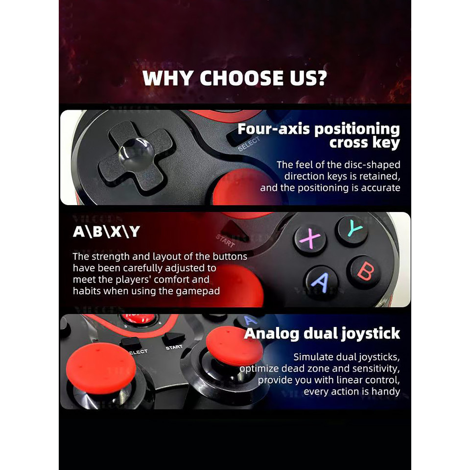 Joystick controlador sem fio Bluetooth para celulares, tablets, Android, iPad