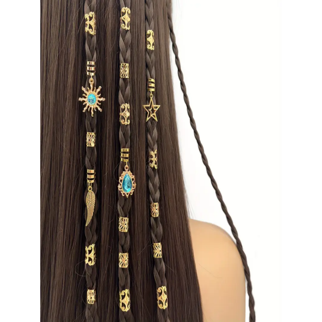24 Peças Grampos De Cabelo Boêmios Estrela Lua Anéis Minimalistas De Metal Para Mulheres Acessórios De Trança