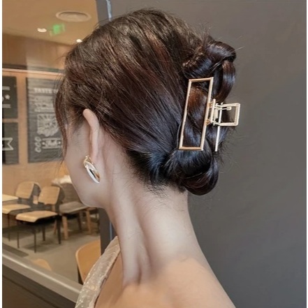 Presilha De Metal Piranha Com Garra De Cabelo Feminino Elegante Dourada